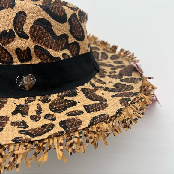 Betsey Johnson Brown and Black Leopard Print Wide Rim‎ Fedora Hat - Picture 4 of 9